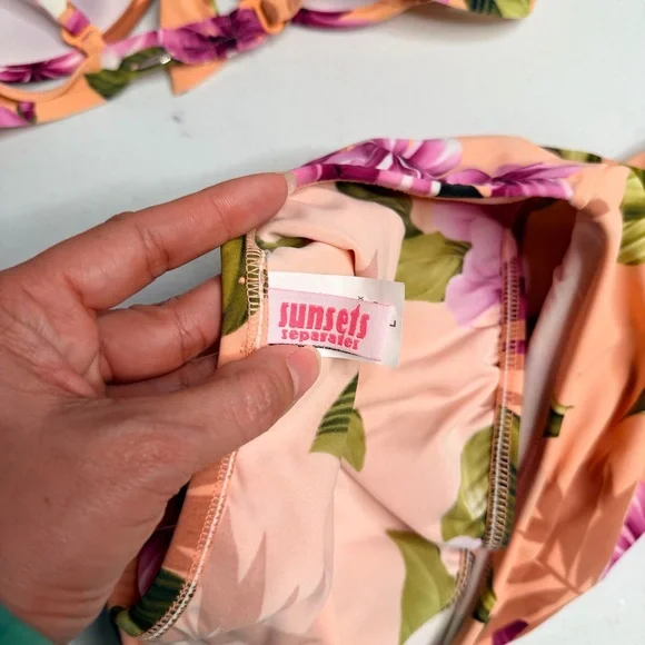 Sunsets Inc. Floral Bikini Set in Orange and Pink - Picture 7 of 11